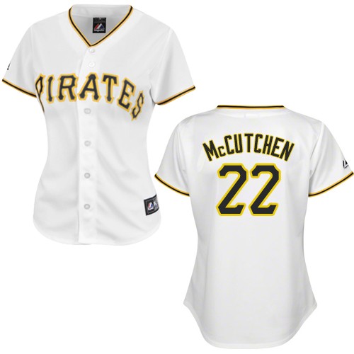 Women's Majestic Pittsburgh Pirates #22 Andrew McCutchen Replica White MLB Jersey