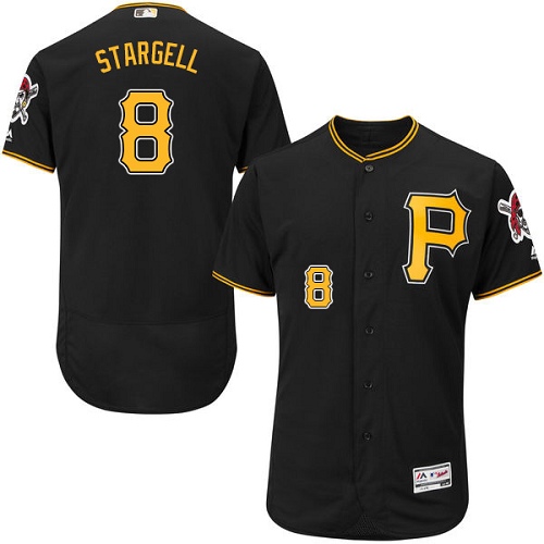 Men's Majestic Pittsburgh Pirates #8 Willie Stargell Authentic Black Alternate Cool Base MLB Jersey
