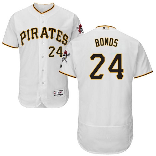 Men's Majestic Pittsburgh Pirates #24 Barry Bonds Authentic White Home Cool Base MLB Jersey