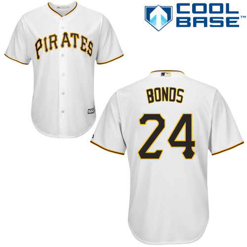 Men's Majestic Pittsburgh Pirates #24 Barry Bonds Replica White Home Cool Base MLB Jersey