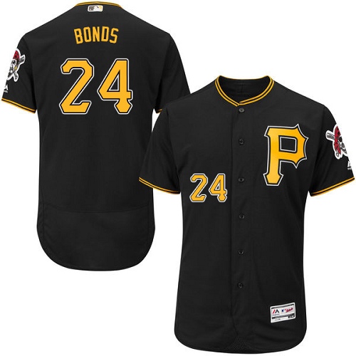 Men's Majestic Pittsburgh Pirates #24 Barry Bonds Authentic Black Alternate Cool Base MLB Jersey