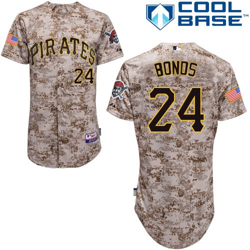 Men's Majestic Pittsburgh Pirates #24 Barry Bonds Authentic Camo Alternate Cool Base MLB Jersey