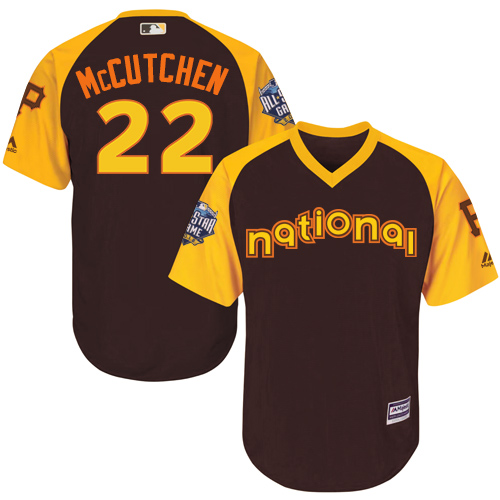 Youth Majestic Pittsburgh Pirates #22 Andrew McCutchen Authentic Brown 2016 All-Star National League BP Cool Base MLB Jersey
