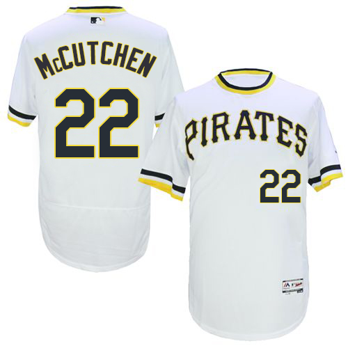 Men's Majestic Pittsburgh Pirates #22 Andrew McCutchen White Flexbase Authentic Collection Cooperstown MLB Jersey