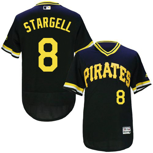 Men's Majestic Pittsburgh Pirates #8 Willie Stargell Black Flexbase Authentic Collection Cooperstown MLB Jersey