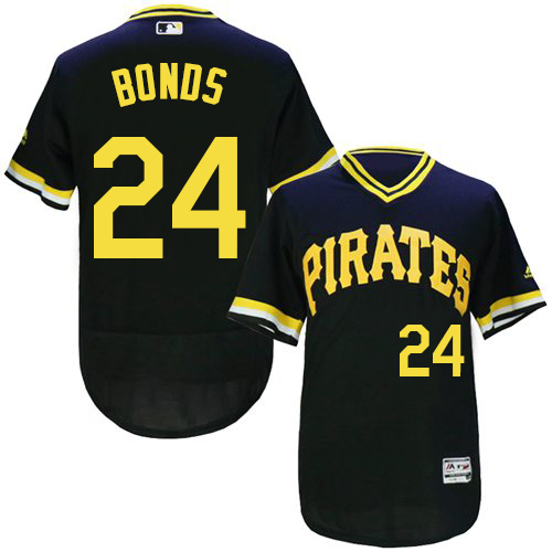 Men's Majestic Pittsburgh Pirates #24 Barry Bonds Black Flexbase Authentic Collection Cooperstown MLB Jersey