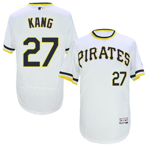 Men's Majestic Pittsburgh Pirates #16 Jung-ho Kang White Flexbase Authentic Collection Cooperstown MLB Jersey