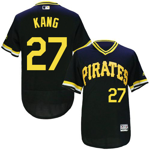 Men's Majestic Pittsburgh Pirates #16 Jung-ho Kang Black Flexbase Authentic Collection Cooperstown MLB Jersey