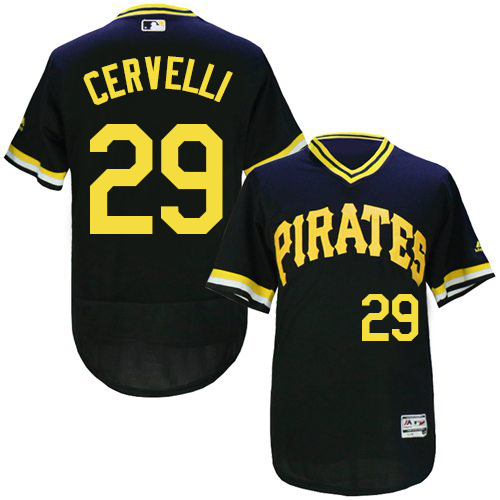 Men's Majestic Pittsburgh Pirates #29 Francisco Cervelli Black Flexbase Authentic Collection Cooperstown MLB Jersey