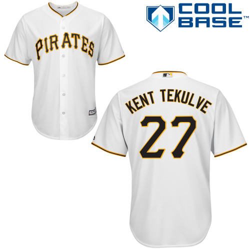 Men's Majestic Pittsburgh Pirates #27 Kent Tekulve Replica White Home Cool Base MLB Jersey
