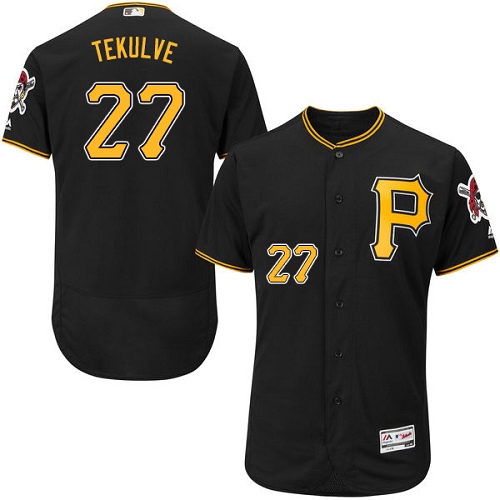 Men's Majestic Pittsburgh Pirates #27 Kent Tekulve Authentic Black Alternate Cool Base MLB Jersey