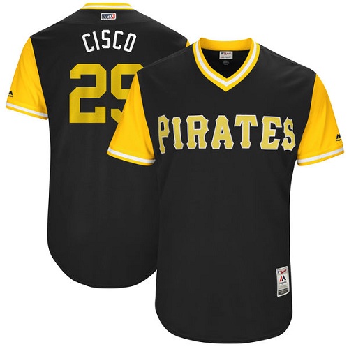 Men's Majestic Pittsburgh Pirates #29 Francisco Cervelli "Cisco" Authentic Black 2017 Players Weekend MLB Jersey