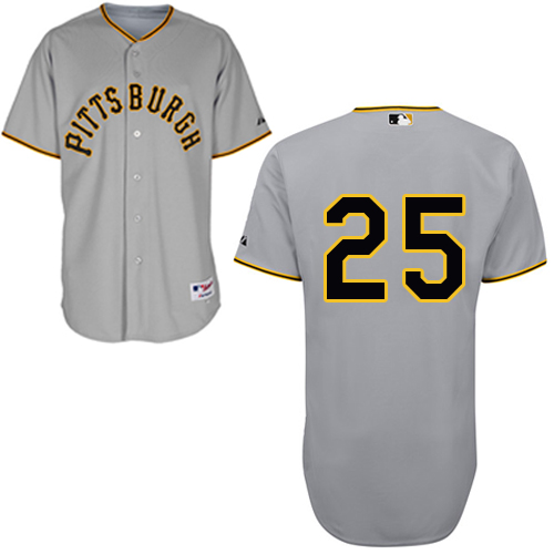 Men's Majestic Pittsburgh Pirates #25 Gregory Polanco Authentic Grey 1953 Turn Back The Clock MLB Jersey