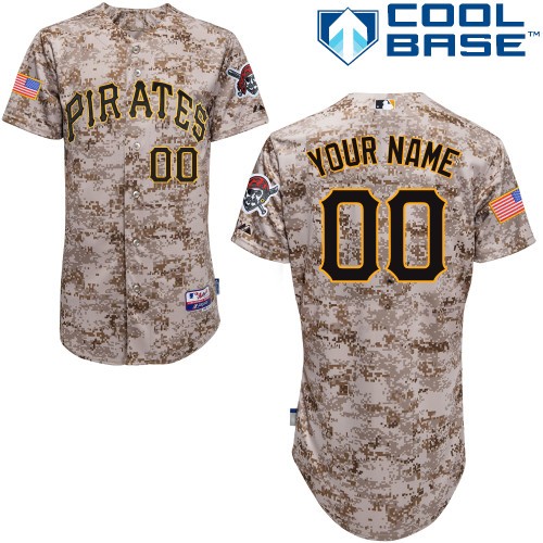 Men's Majestic Pittsburgh Pirates Customized Replica Camo Alternate Cool Base MLB Jersey