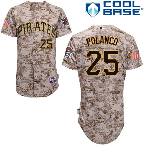 Men's Majestic Pittsburgh Pirates #25 Gregory Polanco Replica Camo Alternate Cool Base MLB Jersey