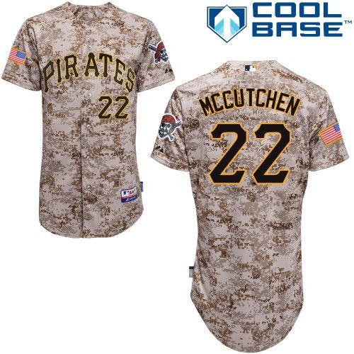 Youth Majestic Pittsburgh Pirates #22 Andrew McCutchen Replica Camo Alternate Cool Base MLB Jersey