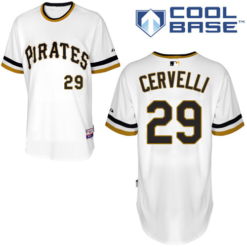Men's Majestic Pittsburgh Pirates #29 Francisco Cervelli Authentic White Alternate 2 Cool Base MLB Jersey