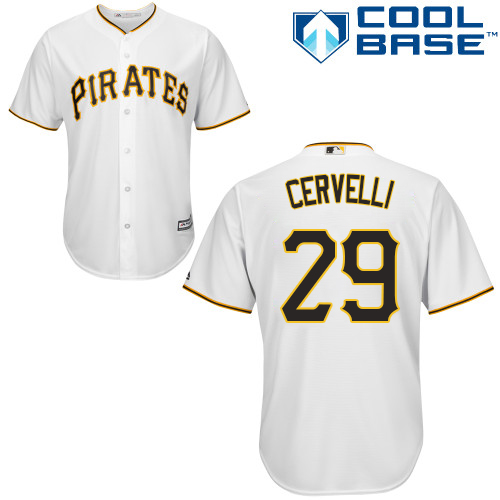 Men's Majestic Pittsburgh Pirates #29 Francisco Cervelli Replica White Home Cool Base MLB Jersey