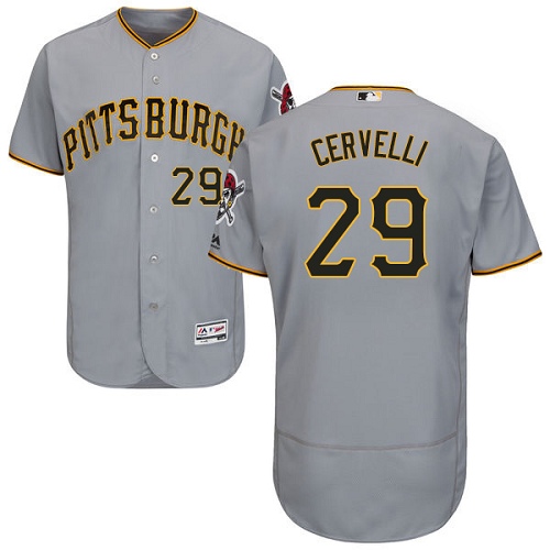 Men's Majestic Pittsburgh Pirates #29 Francisco Cervelli Authentic Grey Road Cool Base MLB Jersey