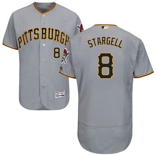 Men's Majestic Pittsburgh Pirates #8 Willie Stargell Grey Flexbase Authentic Collection MLB Jersey