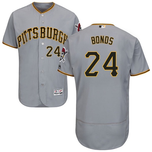 Men's Majestic Pittsburgh Pirates #24 Barry Bonds Grey Flexbase Authentic Collection MLB Jersey