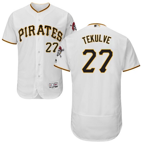 Men's Majestic Pittsburgh Pirates #27 Kent Tekulve White Flexbase Authentic Collection MLB Jersey