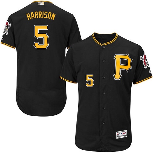 Men's Majestic Pittsburgh Pirates #5 Josh Harrison Black Flexbase Authentic Collection MLB Jersey