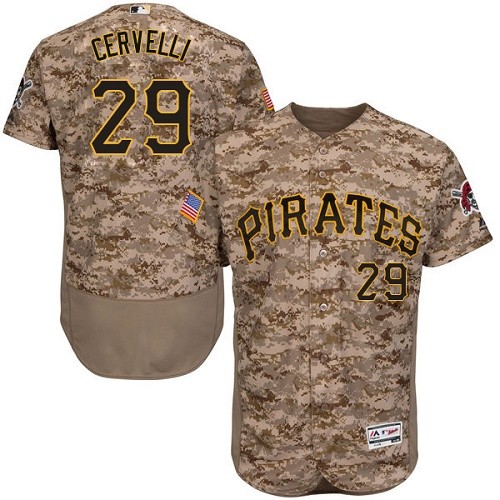 Men's Majestic Pittsburgh Pirates #29 Francisco Cervelli Camo Flexbase Authentic Collection MLB Jersey