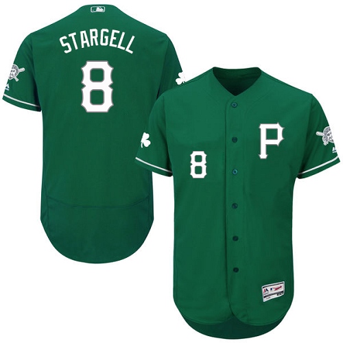 Men's Majestic Pittsburgh Pirates #8 Willie Stargell Green Celtic Flexbase Authentic Collection MLB Jersey
