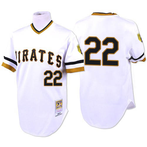 Men's Mitchell and Ness 1971 Pittsburgh Pirates #22 Andrew McCutchen Authentic White Throwback MLB Jersey