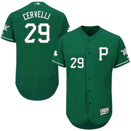 Men's Majestic Pittsburgh Pirates #29 Francisco Cervelli Green Celtic Flexbase Authentic Collection MLB Jersey