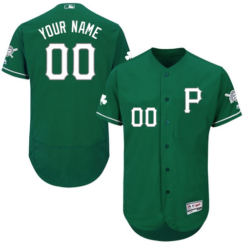 Men's Majestic Pittsburgh Pirates Customized Green Celtic Flexbase Authentic Collection MLB Jersey
