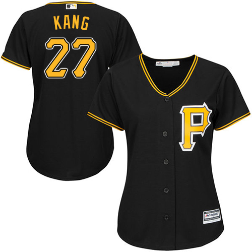 Women's Majestic Pittsburgh Pirates #16 Jung-ho Kang Replica Black Alternate Cool Base MLB Jersey