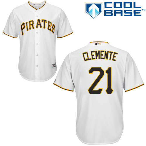 Women's Majestic Pittsburgh Pirates #21 Roberto Clemente Authentic White Home Cool Base MLB Jersey