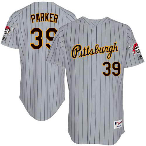 Men's Majestic Pittsburgh Pirates #39 Dave Parker Replica Grey 1997 Turn Back The Clock MLB Jersey