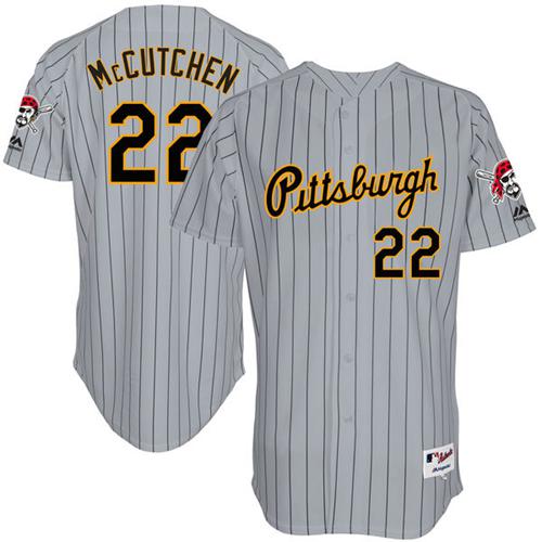 Men's Majestic Pittsburgh Pirates #22 Andrew McCutchen Replica Grey 1997 Turn Back The Clock MLB Jersey