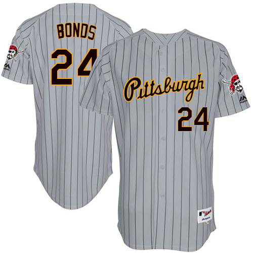 Men's Majestic Pittsburgh Pirates #24 Barry Bonds Authentic Grey 1997 Turn Back The Clock MLB Jersey