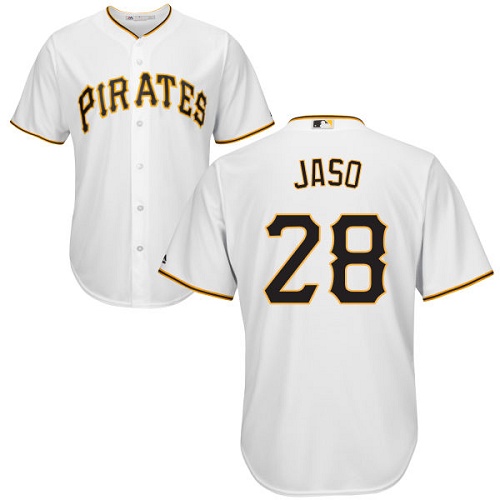 Men's Majestic Pittsburgh Pirates #28 John Jaso Replica White Home Cool Base MLB Jersey
