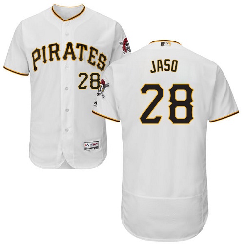 Men's Majestic Pittsburgh Pirates #28 John Jaso White Flexbase Authentic Collection MLB Jersey