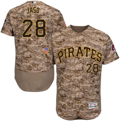 Men's Majestic Pittsburgh Pirates #28 John Jaso Camo Flexbase Authentic Collection MLB Jersey