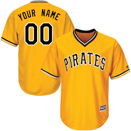 Men's Majestic Pittsburgh Pirates Customized Replica Gold Alternate Cool Base MLB Jersey