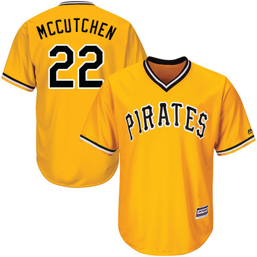 Men's Majestic Pittsburgh Pirates #22 Andrew McCutchen Replica Gold Alternate Cool Base MLB Jersey
