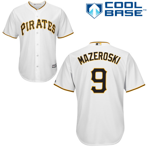 Youth Majestic Pittsburgh Pirates #9 Bill Mazeroski Authentic White Home Cool Base MLB Jersey