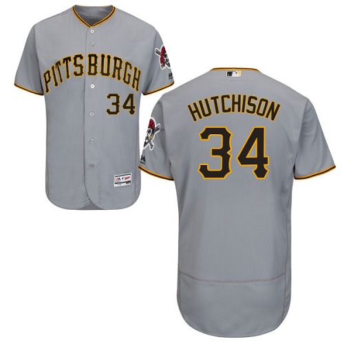 Men's Majestic Pittsburgh Pirates #34 Drew Hutchison Grey Flexbase Authentic Collection MLB Jersey