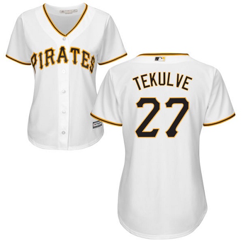 Women's Majestic Pittsburgh Pirates #27 Kent Tekulve Authentic White Home Cool Base MLB Jersey