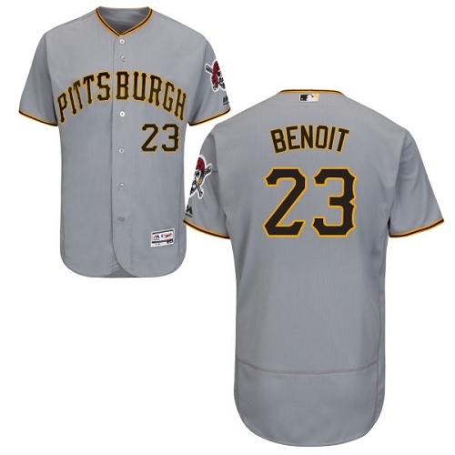 Men's Majestic Pittsburgh Pirates #23 Joaquin Benoit Grey Flexbase Authentic Collection MLB Jersey