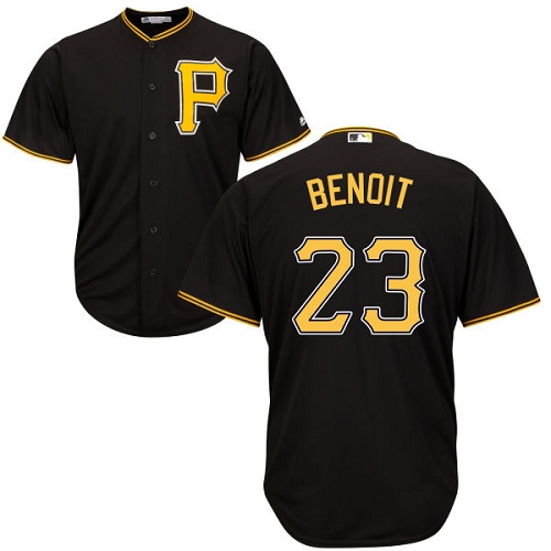 Men's Majestic Pittsburgh Pirates #23 Joaquin Benoit Replica Black Alternate Cool Base MLB Jersey