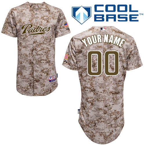 Men's Majestic San Diego Padres Customized Authentic Camo Alternate 2 Cool Base MLB Jersey