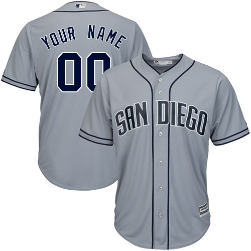 Youth Majestic San Diego Padres Customized Authentic Grey Road Cool Base MLB Jersey