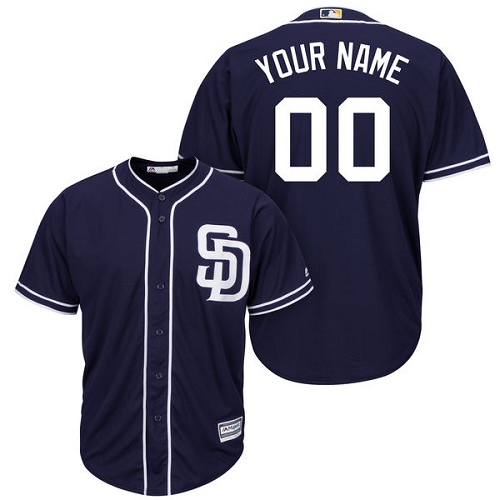 Youth Majestic San Diego Padres Customized Replica Navy Blue Alternate 1 Cool Base MLB Jersey